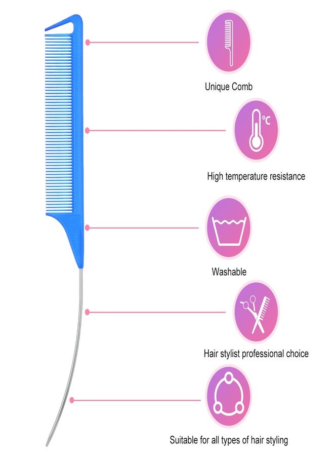 MBAIYO 6 Pcs Rat Tail Combs,C Curved Parting Rat Combs for Hair Styling Tools Hair Styling Parting Brushes Women Barbers - Image 5